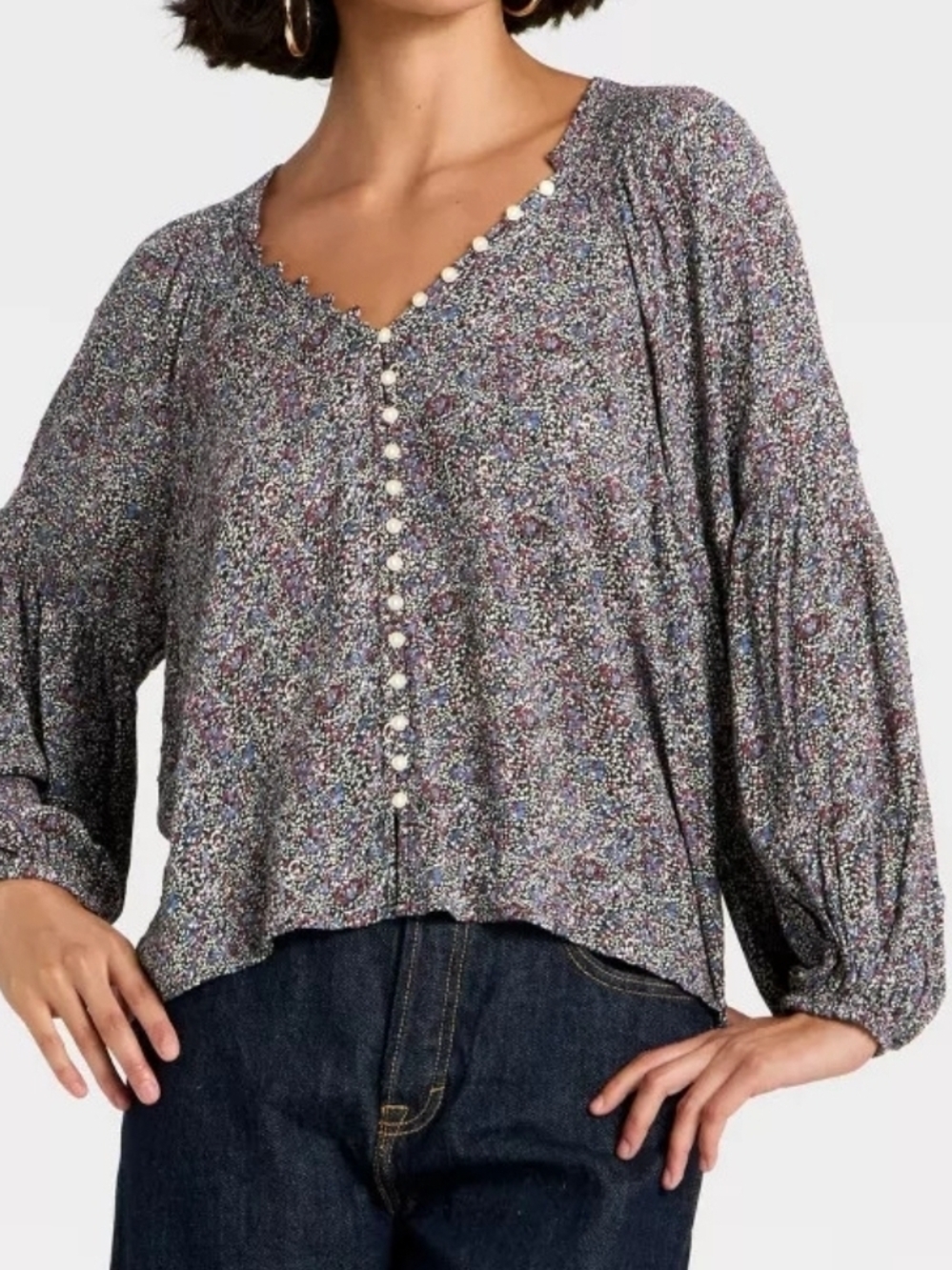 Universal Thread Brown Multi-Spot Button-Front Jacket